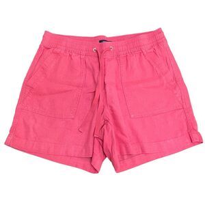 Nautica Linen Blend Pull On Shorts Pink Side Medium